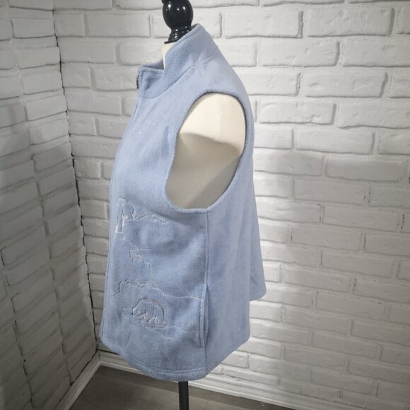 Northern Reflections Ladies Size Large Light Blue Fleece Full Zip Vest - Picture 8 of 11